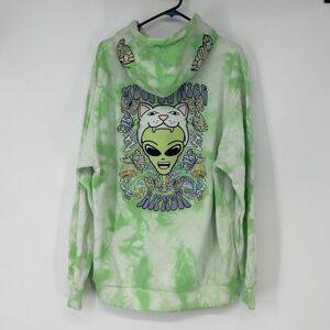 RIPNDIP Must Be Nice Green Tie Dye Hoodie Alien Butterfly Graphic Mens Womens